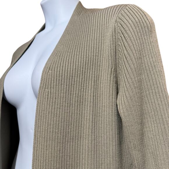 Brooks Brothers Beige 100% Italian Merino Wool Ribbed Cardigan - Picture 3 of 6